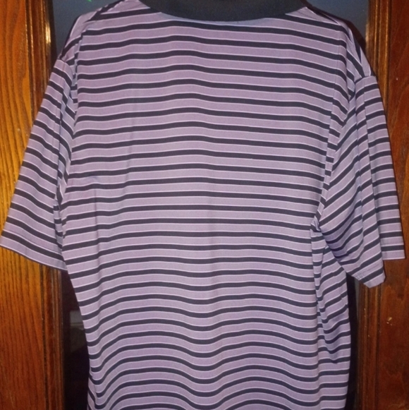 Peter Millar Golf Polo Shirt Black and Gray Striped XL Dri-Fit - Picture 4 of 5